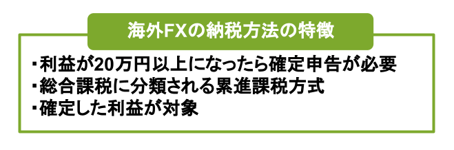 海外FXの納税方法の特徴