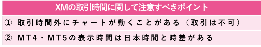 XMの取引時間に関して注意すべきポイント